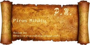 Piros Mihály névjegykártya