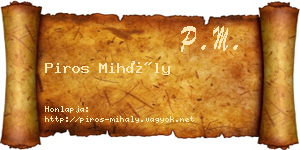 Piros Mihály névjegykártya