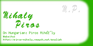 mihaly piros business card